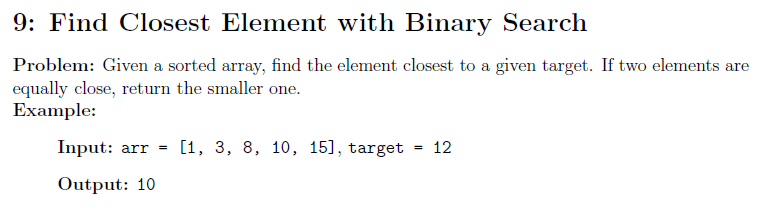 Find Cloesest Element