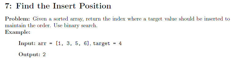 Insert an Element in a Sorted Array