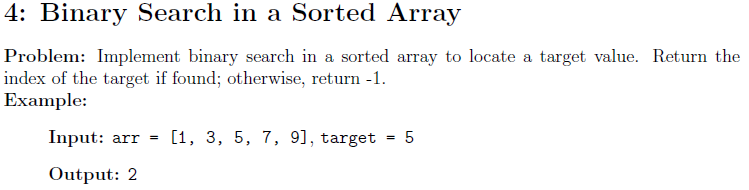 Find Target Value Binary Search