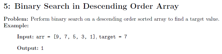 Search In Descending