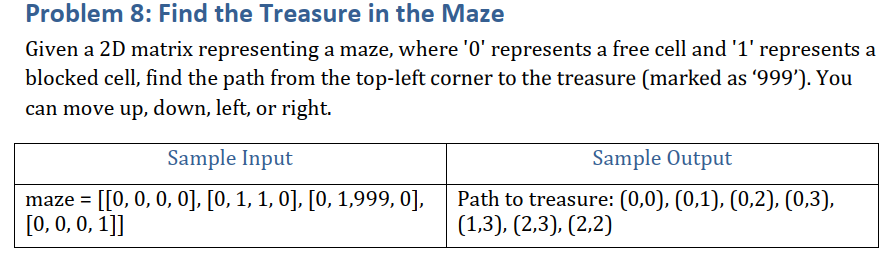 Treasure in Maze